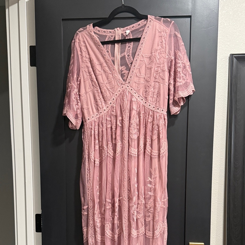 Pinkblush Pink Lace Maxi Dress